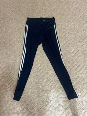 adidas Navy Leggings with White Side Stripes for Women
